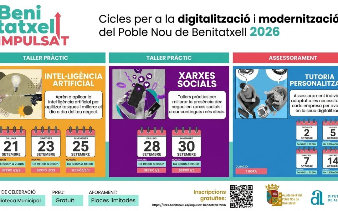 Coto Marketing vuelve a desarrollar ‘Benitatxell Impulsa’t’, con tutorías para pymes y talleres gratuitos de IA y redes sociales